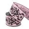 2.5" x 20ft. Black & Pink Flocked Damask Skulls Wired Ribbon by Celebrate It® Halloween